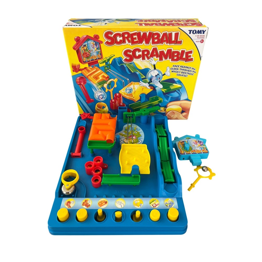 Screwball Scramble Tabletop Skill Game Obstacle Course Tomy Complete with Box